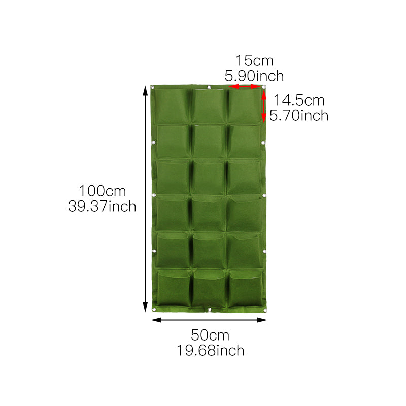 THEMEASHOP™ EXTÉRIEUR- Sacs de plantation muraux 4/9/18/49/72 poches, jardinière verte pour potager vertical, sac de culture pour légumes, fournitures pour la maison