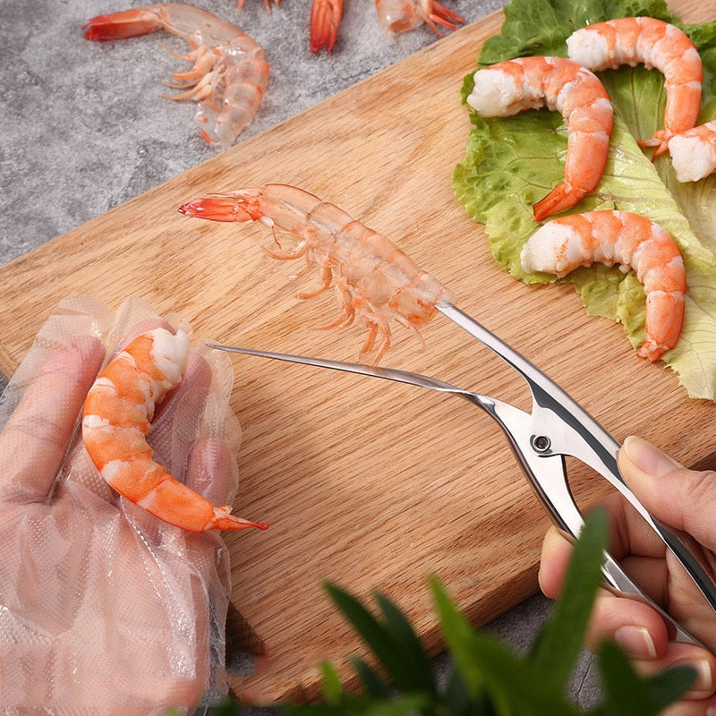 THEMEASHOP™ MAISON - Éplucheur de crevettes, appareil de cuisine portable en acier inoxydable, déveineur de crevettes, outil pratique pour homards et couteaux de pêche