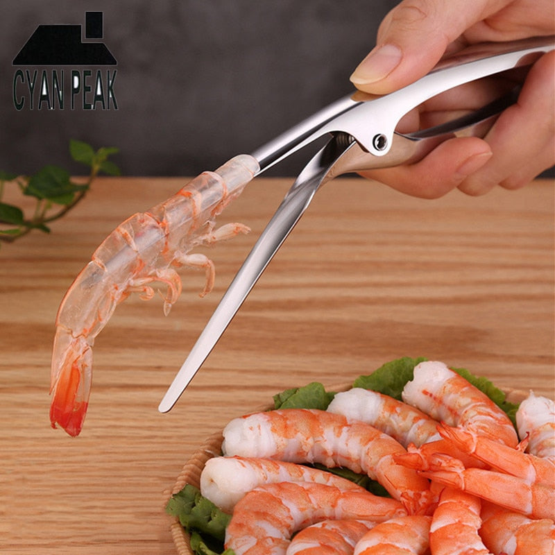 THEMEASHOP™ MAISON - Éplucheur de crevettes, appareil de cuisine portable en acier inoxydable, déveineur de crevettes, outil pratique pour homards et couteaux de pêche