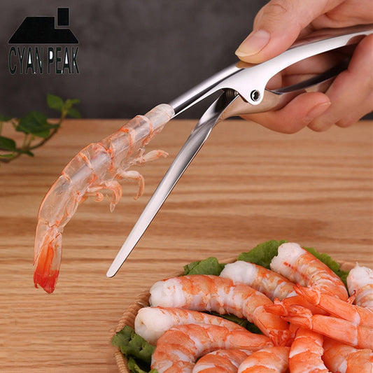 THEMEASHOP™ MAISON - Éplucheur de crevettes, appareil de cuisine portable en acier inoxydable, déveineur de crevettes, outil pratique pour homards et couteaux de pêche