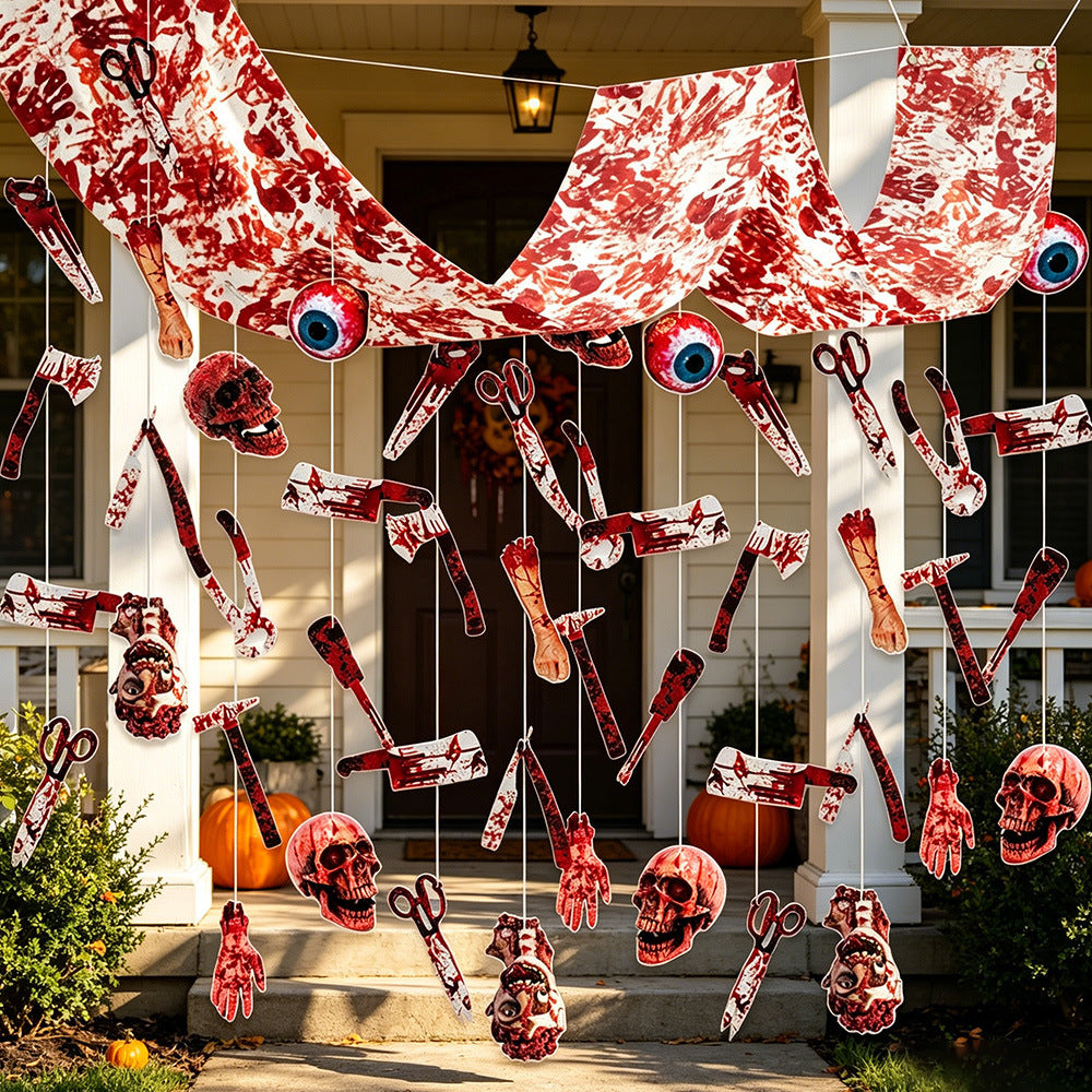 THEMEASHOP™ - Kit déco maison effet ensanglanté Halloween