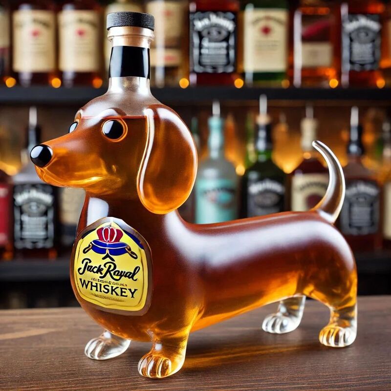 THEMEASHOP™ MAISON- Carafe à whisky 10 oz en verre avec motif canard/tortue/chien faisant un doigt d'honneur – Décoration pour bar/bureau/maison.