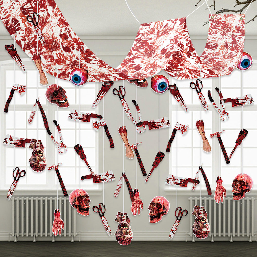 THEMEASHOP™ - Kit déco maison effet ensanglanté Halloween