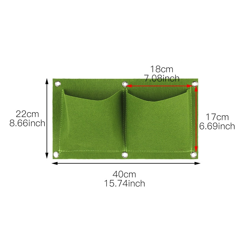 THEMEASHOP™ EXTÉRIEUR- Sacs de plantation muraux 4/9/18/49/72 poches, jardinière verte pour potager vertical, sac de culture pour légumes, fournitures pour la maison