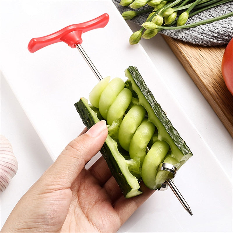 THEMEASHOP™ MAISON- Couteau spiraliseur à légumes, hachoir à salade pour pommes de terre, carottes et concombres, trancheuse à spirale facile, outil de cuisine