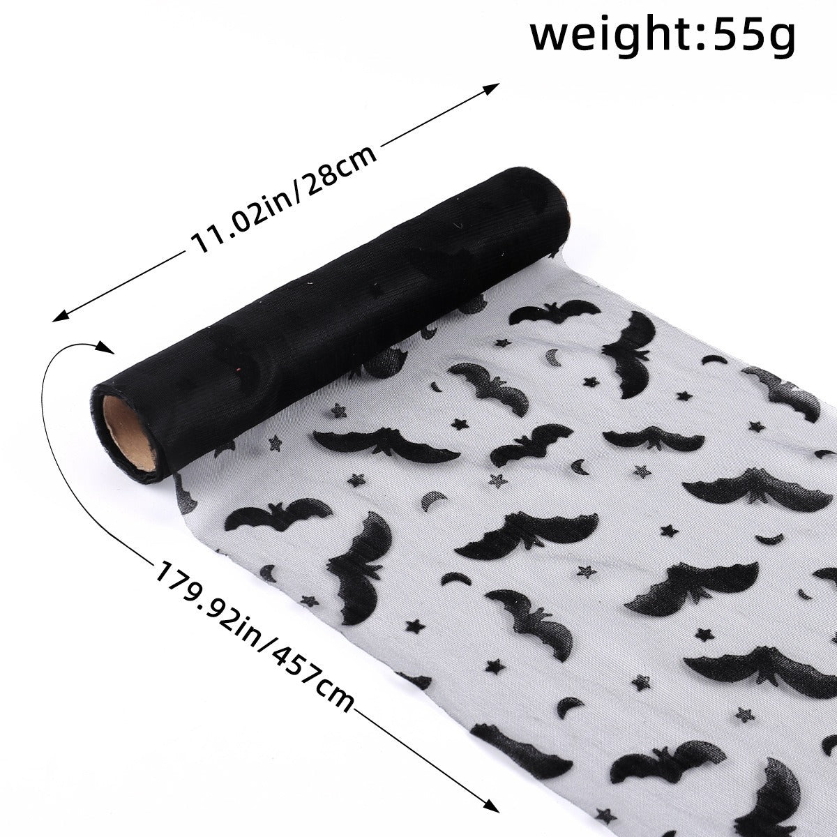 THEMEASHOP™- Halloween Bat Spider Web Yarn Roll Meal Mat Ghost Festival Party Table Decoration Mesh Tablecloth Table Banner