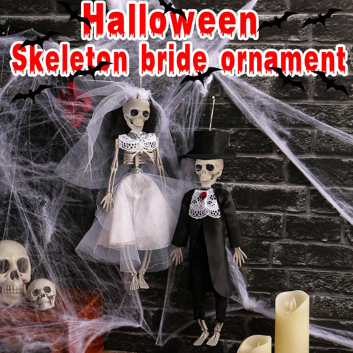 THEMEASHOP™ - Couple poupée squelette Halloween