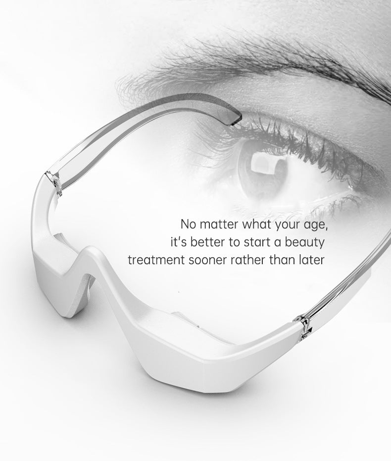 VIRTUAL INSTITUT™ - Appareil de luminothérapie LED rouge, masseur oculaire EMS à micro-courant anti-âge et vibrations 3D pour atténuer les rides et les cernes.