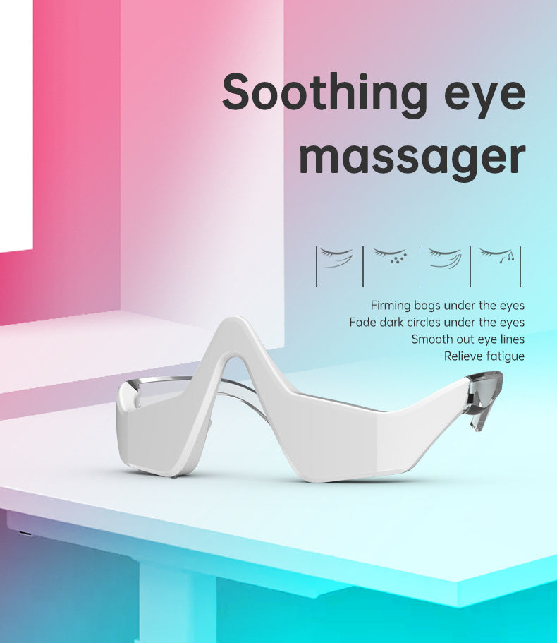 VIRTUAL INSTITUT™ - Appareil de luminothérapie LED rouge, masseur oculaire EMS à micro-courant anti-âge et vibrations 3D pour atténuer les rides et les cernes.