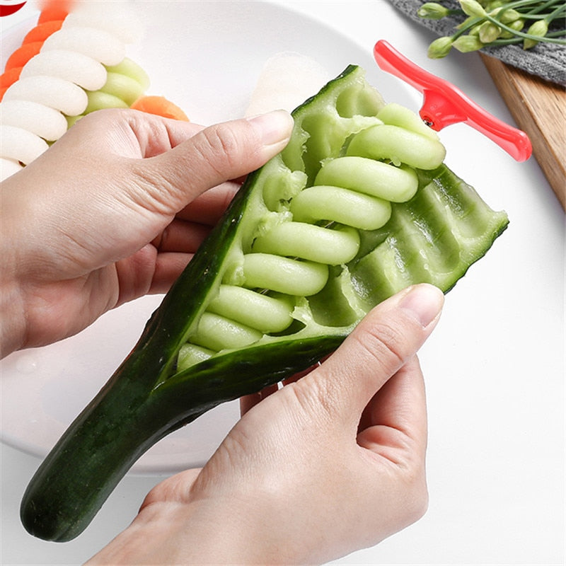 THEMEASHOP™ MAISON- Couteau spiraliseur à légumes, hachoir à salade pour pommes de terre, carottes et concombres, trancheuse à spirale facile, outil de cuisine