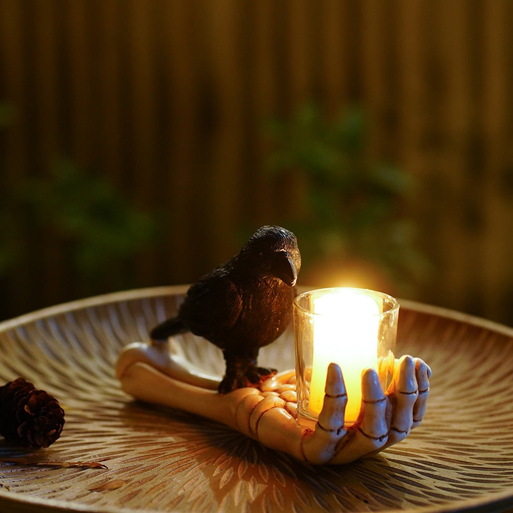 THEMEASHOP™- Ghost hands holding crows to drink water resin candle cup ornament