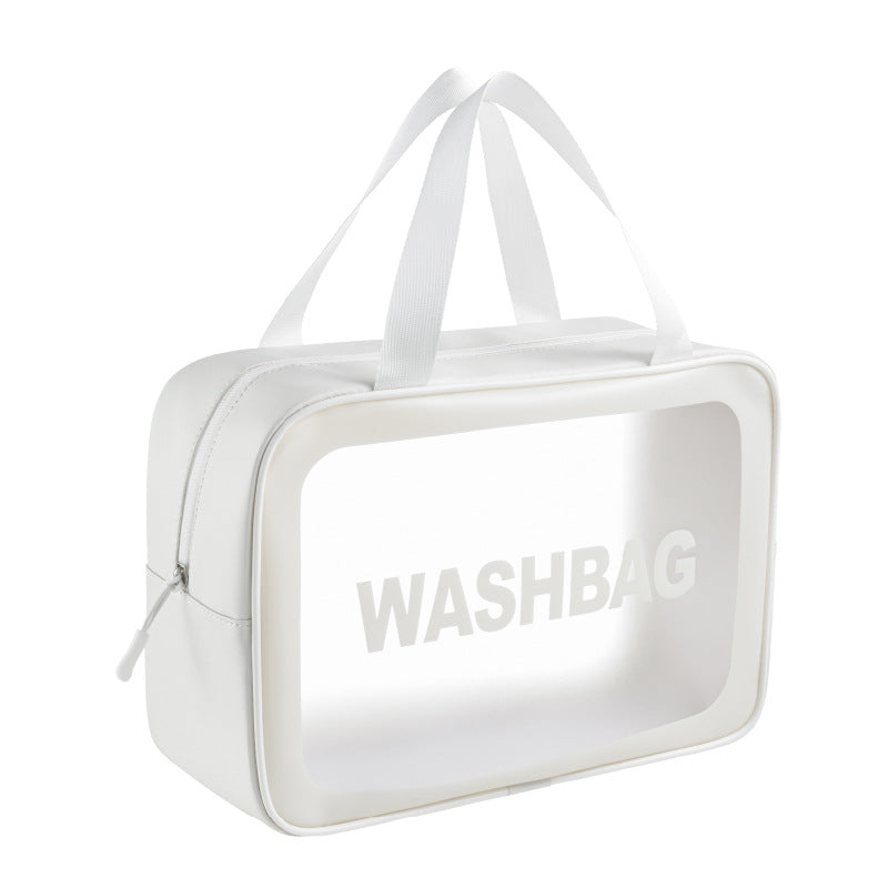 THEMEASHOP™ ÉPICERIE- Trousse de toilette transparente en PU, sac de bain imperméable, trousse de rangement translucide en TPU, trousse cosmétique