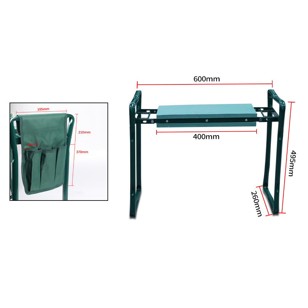 THEMEASHOP™ EXTÉRIEUR-  Tabouret de jardin à genoux avec grand ensemble d'outils, tabouret pliant de jardin, coussin de jardin en EVA