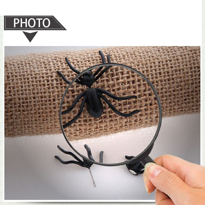 THEMEASHOP™-  Halloween Decoration 1Piece 3D Creepy Black Spider Ear Stud Earrings for Haloween Party DIY Decoration Home Decor