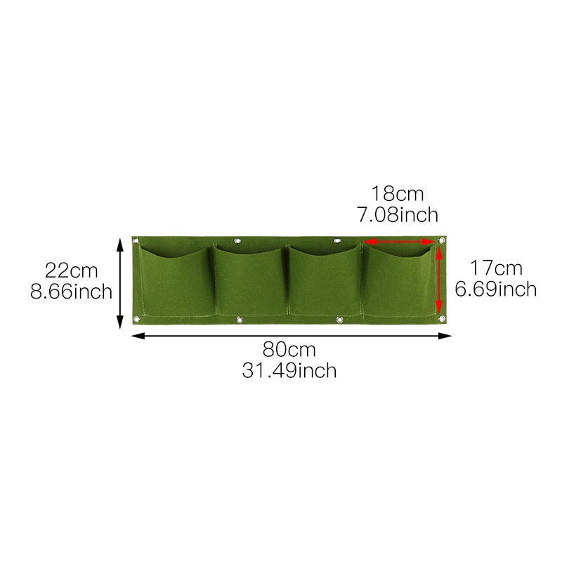 THEMEASHOP™ EXTÉRIEUR- Sacs de plantation muraux 4/9/18/49/72 poches, jardinière verte pour potager vertical, sac de culture pour légumes, fournitures pour la maison