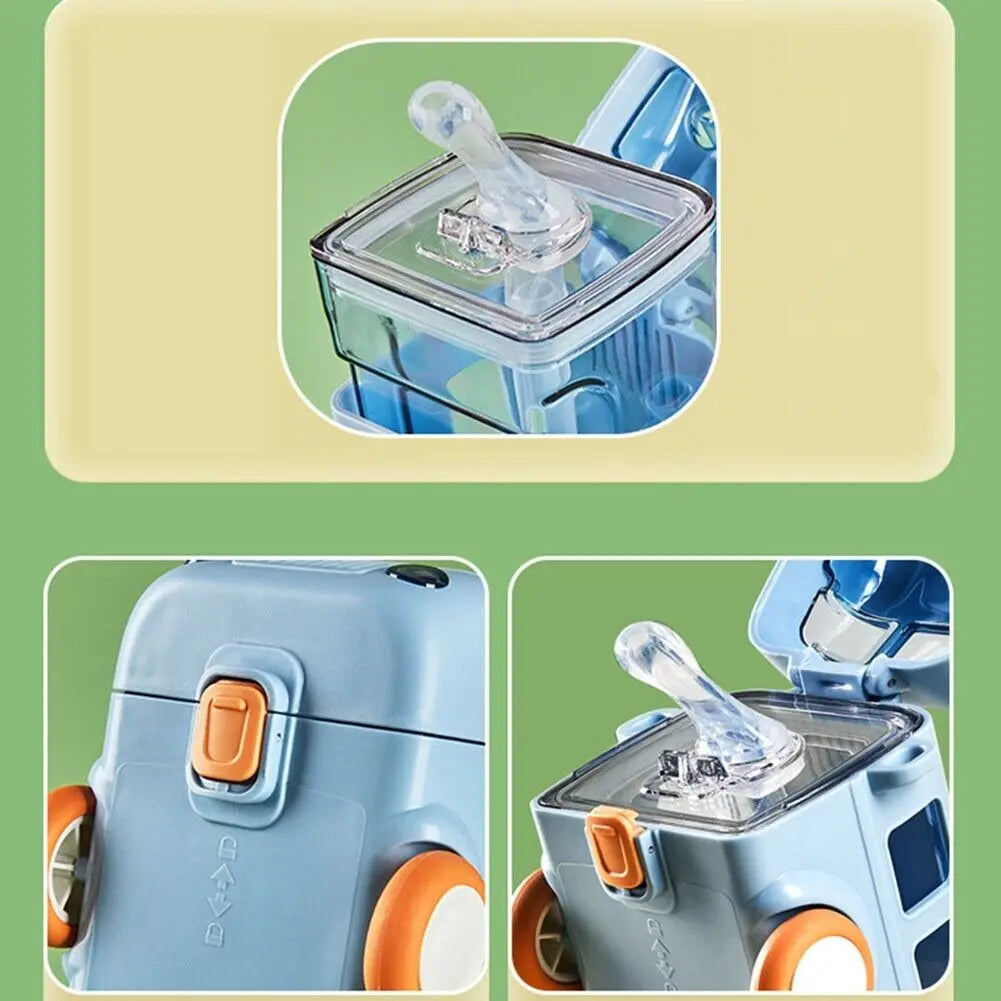 THEMEASHOP™ ENFANT-  Gobelet à paille pour enfants de 500 ml, en plastique Tritan, avec couvercle à ressort, idéal pour les sorties en bus ou en voiture.Modifier le titre :