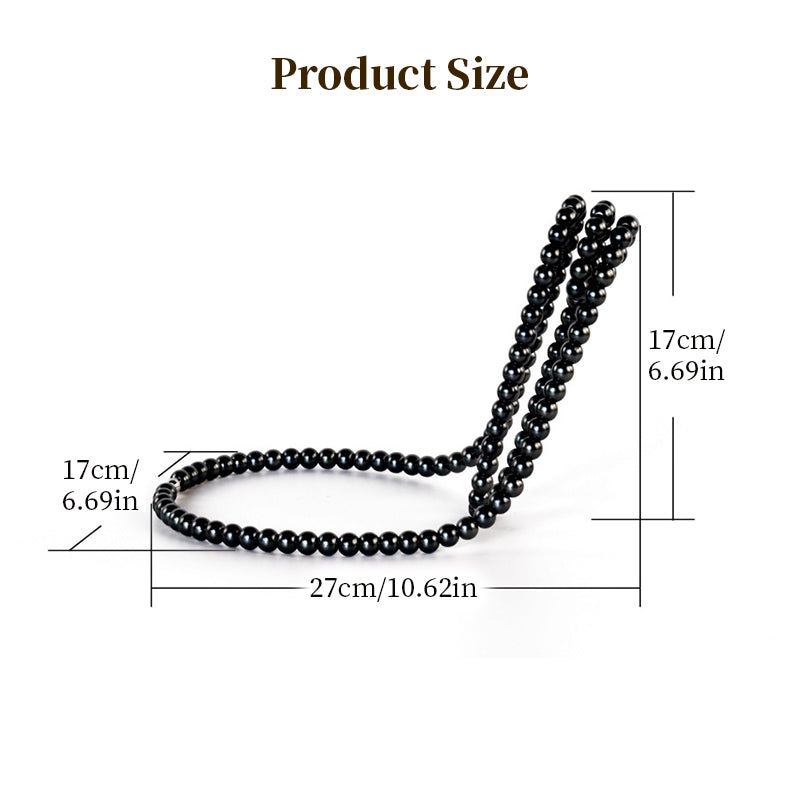 THEMEASHOP™ MAISON-  Porte-bouteilles en métal orné d'un collier de perles, support de bouteille de vin flottant et magique, présentoir décoratif pour bureau.