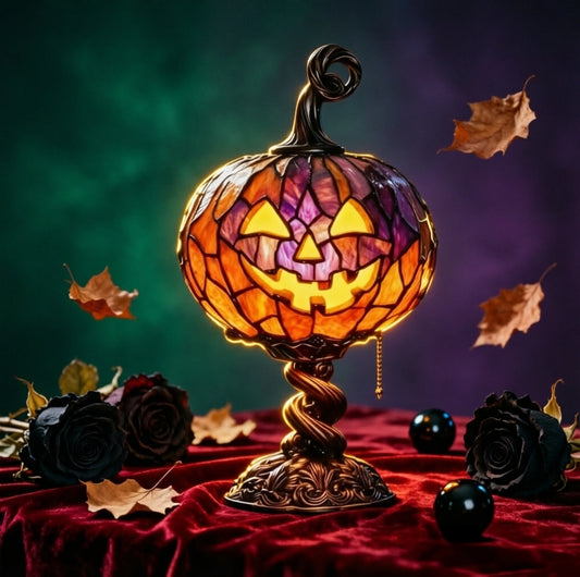 THEMEASHOP™- Halloween Glowing Ghost Bat Pumpkin Table Lamp Resin Craft Creative Home Decor Ornament
