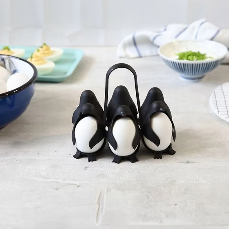 THEMEASHOP™ MAISON-  Cuiseur à œufs multifonctionnel en forme de pingouin avec support de rangement pour réfrigérateur