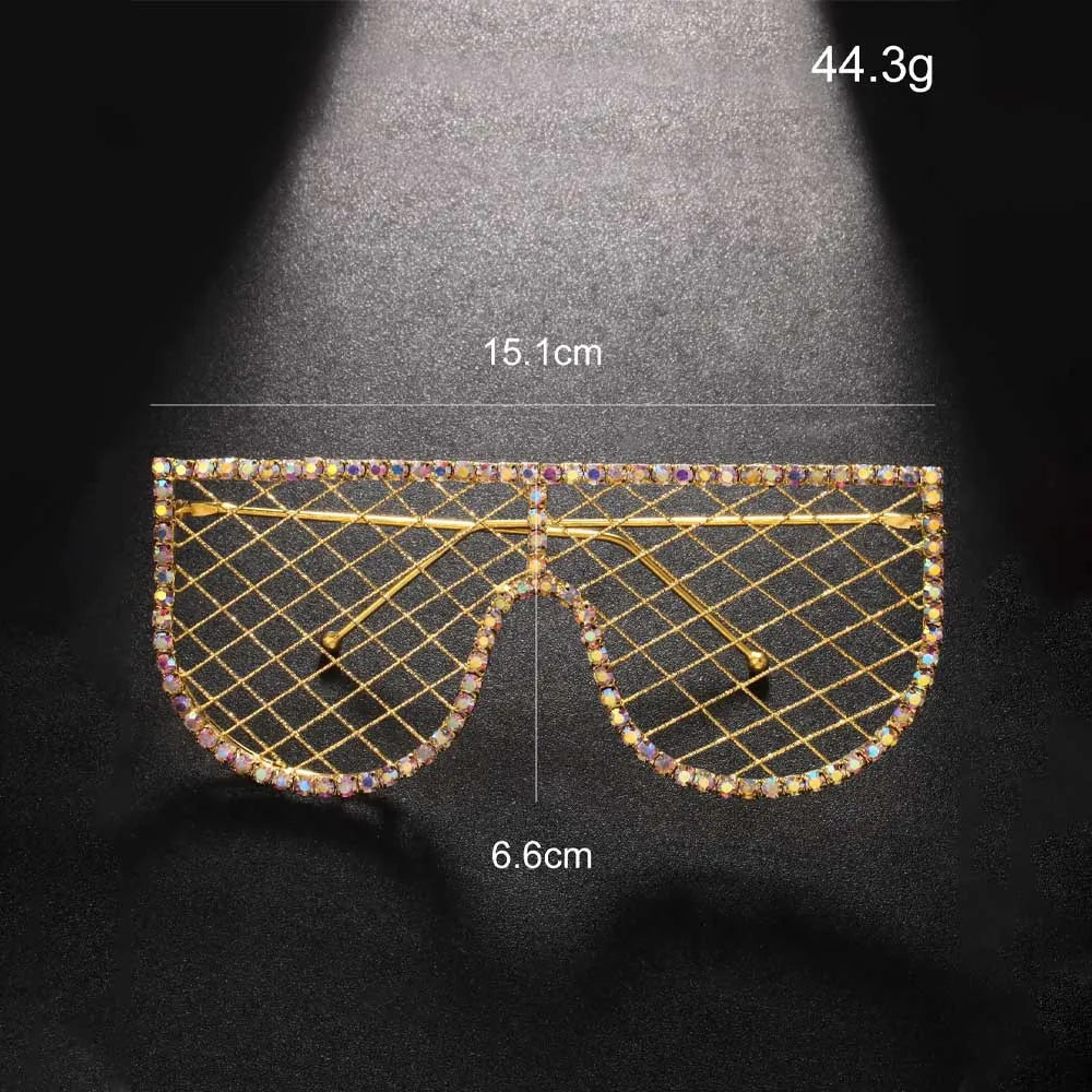THEMEASHOP™  FEMME- Envoyer vers la boutiqueLunettes à franges tendance, monture sans verres ornée de strass, accessoire de mode pour femme.
