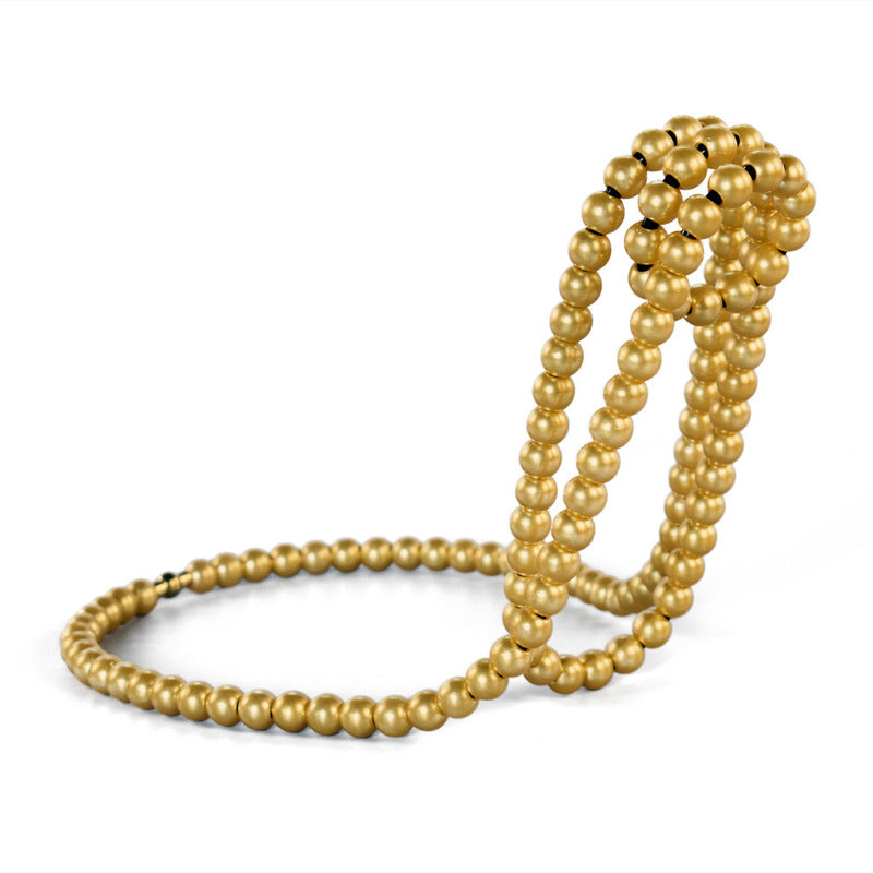 THEMEASHOP™ MAISON-  Porte-bouteilles en métal orné d'un collier de perles, support de bouteille de vin flottant et magique, présentoir décoratif pour bureau.