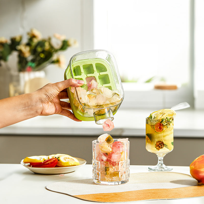 THEMEASHOP™ MAISON- Bac à glaçons avec couvercle ; bac à glaçons anti-débordement pour congélateur