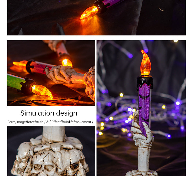 THEMEASHOP™- Halloween Prop Tears, Smokeless Electronic Skull, Candle Lamp, Ghost House, Secret Room Theme Party Scene Decoration