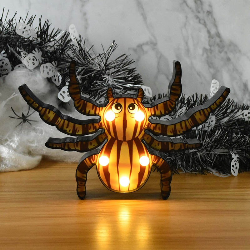 THEMEASHOP™- Halloween LED Lights Horror Pumpkin Ghost Bat Spider Night Lights Ornament Halloween Party Props Home Bar Table Lamp Decorations