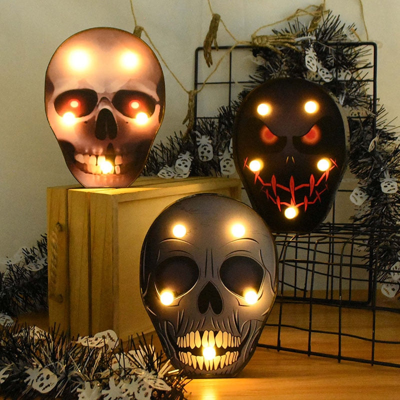 THEMEASHOP™- Halloween LED Lights Horror Pumpkin Ghost Bat Spider Night Lights Ornament Halloween Party Props Home Bar Table Lamp Decorations