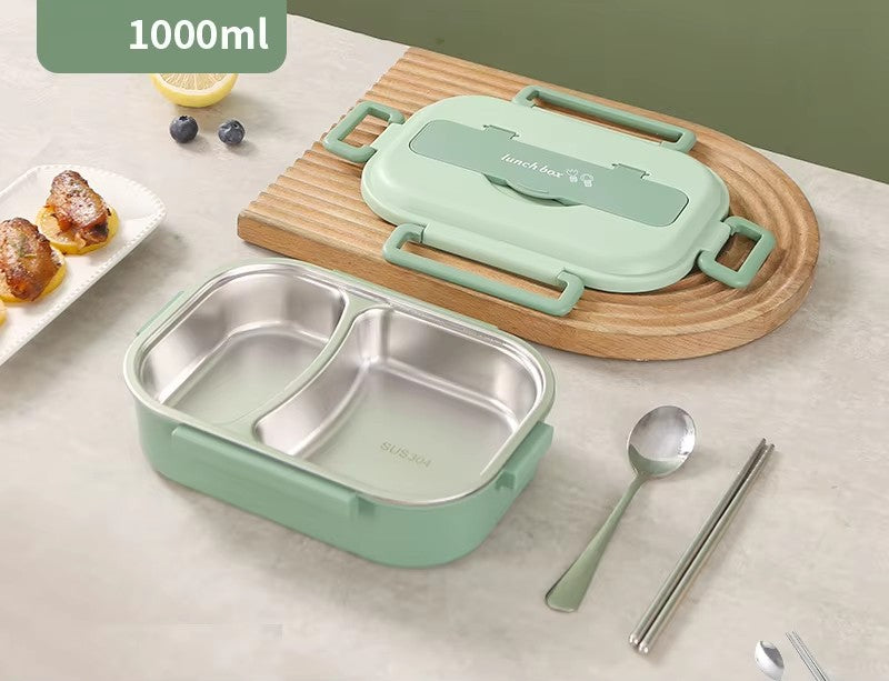 Boîte à lunch isotherme compartimentée en acier inoxydable de qualité alimentaire, compatible micro-ondes