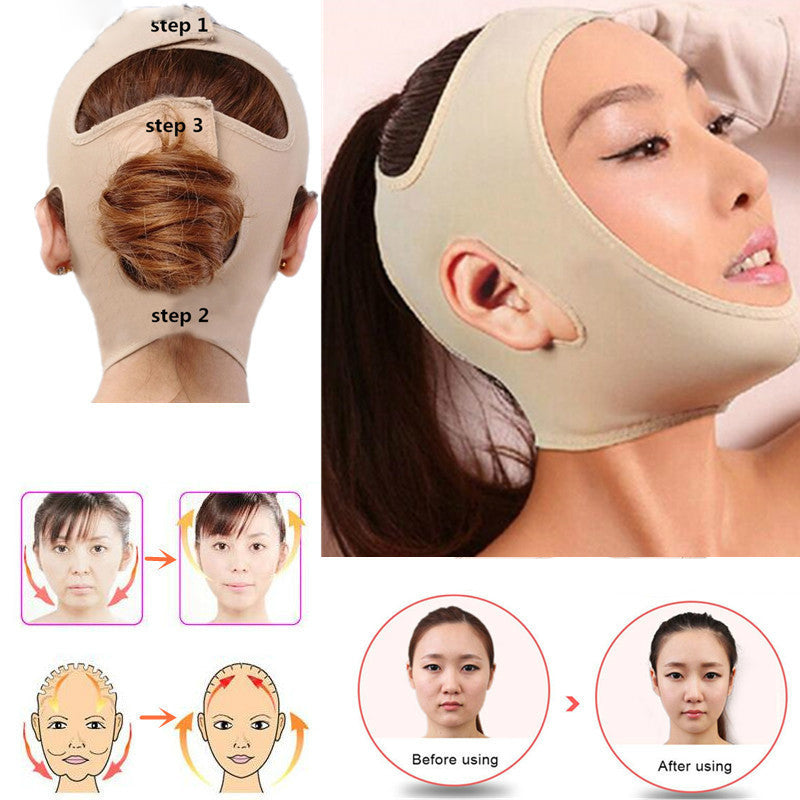 THEMEASHOP™ FEMME- Masque visage fin et délicat, bandage amincissant, ceinture de soin du visage, redessine et lifte, réduit le double menton, bande amincissante pour le visage