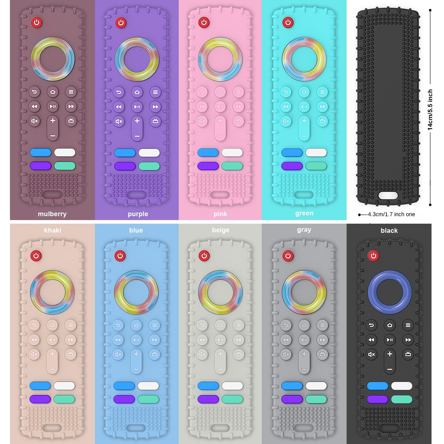 THEMEASHOP™ ENFANT-  bâtonnet de massage dentaire pour bébé avec télécommande, gel dentaire en silicone anti-aliments et barre de massage des mains.