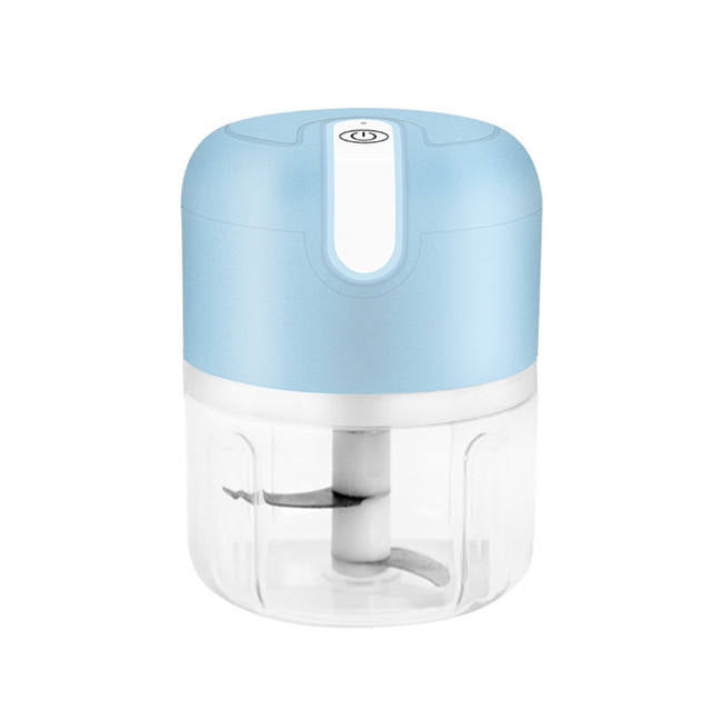 THEMEASHOP™ MAISON  - Hachoir multifonctionnel électrique mini rechargeable USB de 250 ml pour légumes et viande, avec presse-ail et batteur à ail sans fil.