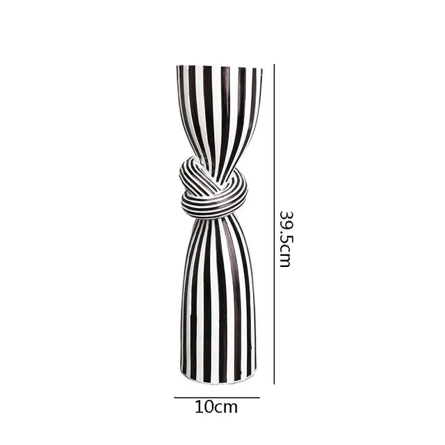 THEMEASHOP™-  Creative Irregular Resin Candle Holder Living Room Desktop Black White Stripe Candle Holder Decoration Home Candle Container