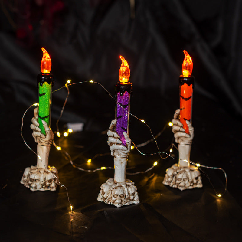 THEMEASHOP™- Halloween Prop Tears, Smokeless Electronic Skull, Candle Lamp, Ghost House, Secret Room Theme Party Scene Decoration