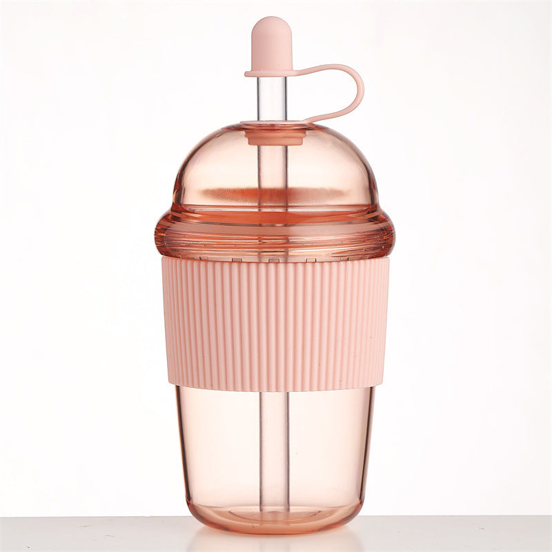 THEMEASHOP™ MAISON- Gobelet à paille de 630 ml (avec couvercle et paille) – café, lait, thé, eau, jus ; style Instagram, idéal pour le bureau