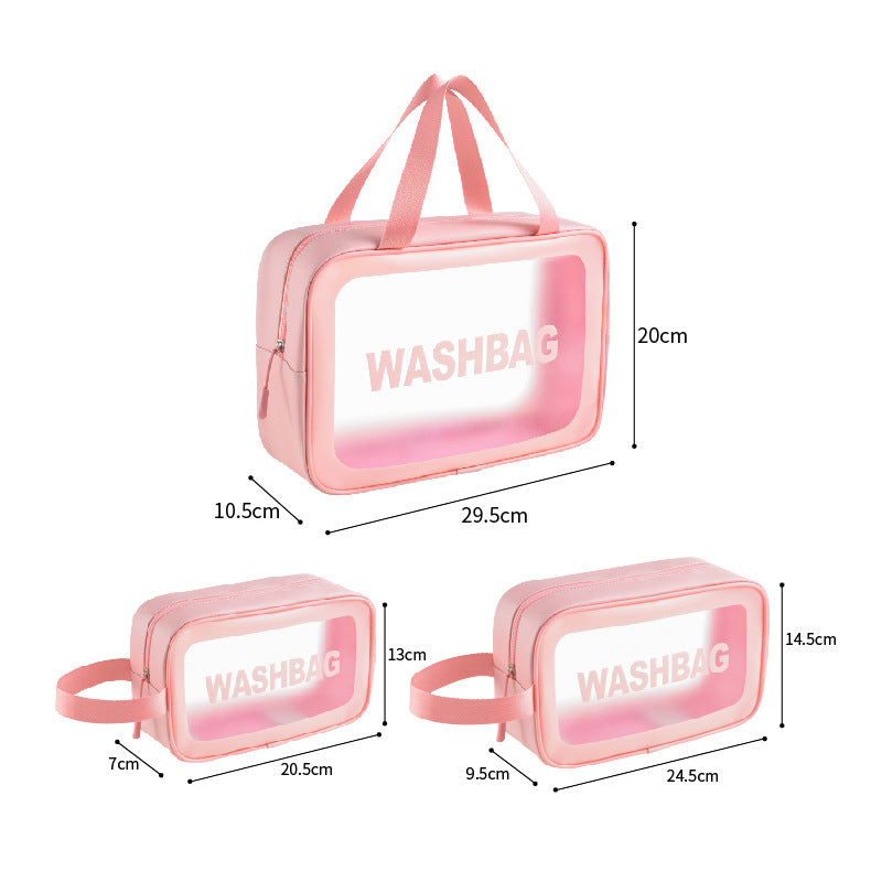 THEMEASHOP™ ÉPICERIE- Trousse de toilette transparente en PU, sac de bain imperméable, trousse de rangement translucide en TPU, trousse cosmétique