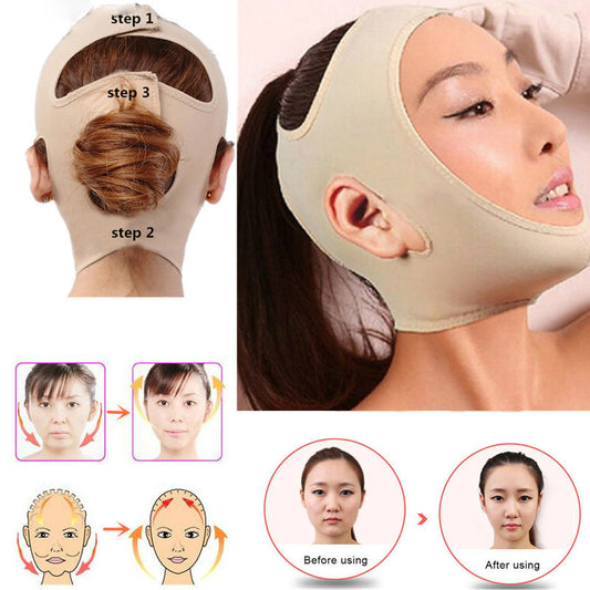 THEMEASHOP™ FEMME- Masque visage fin et délicat, bandage amincissant, ceinture de soin du visage, redessine et lifte, réduit le double menton, bande amincissante pour le visage