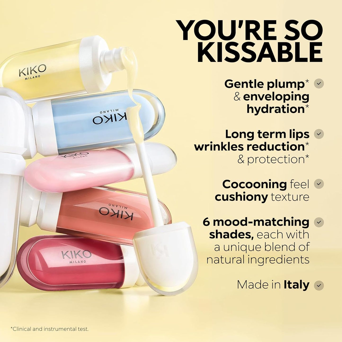 KIKO Milano Kissable Lip Volume Plumping Lip Cream 01, Crème Pour Les Lèvres Perfectrice Effet Volumateur