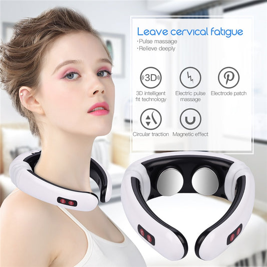 VIRTUAL INSTITUT™ - Appareil de massage à impulsions électriques pour la nuque, massage par impulsions des vertèbres cervicales, physiothérapie, acupuncture, thérapie magnétique, soulagement de la douleur