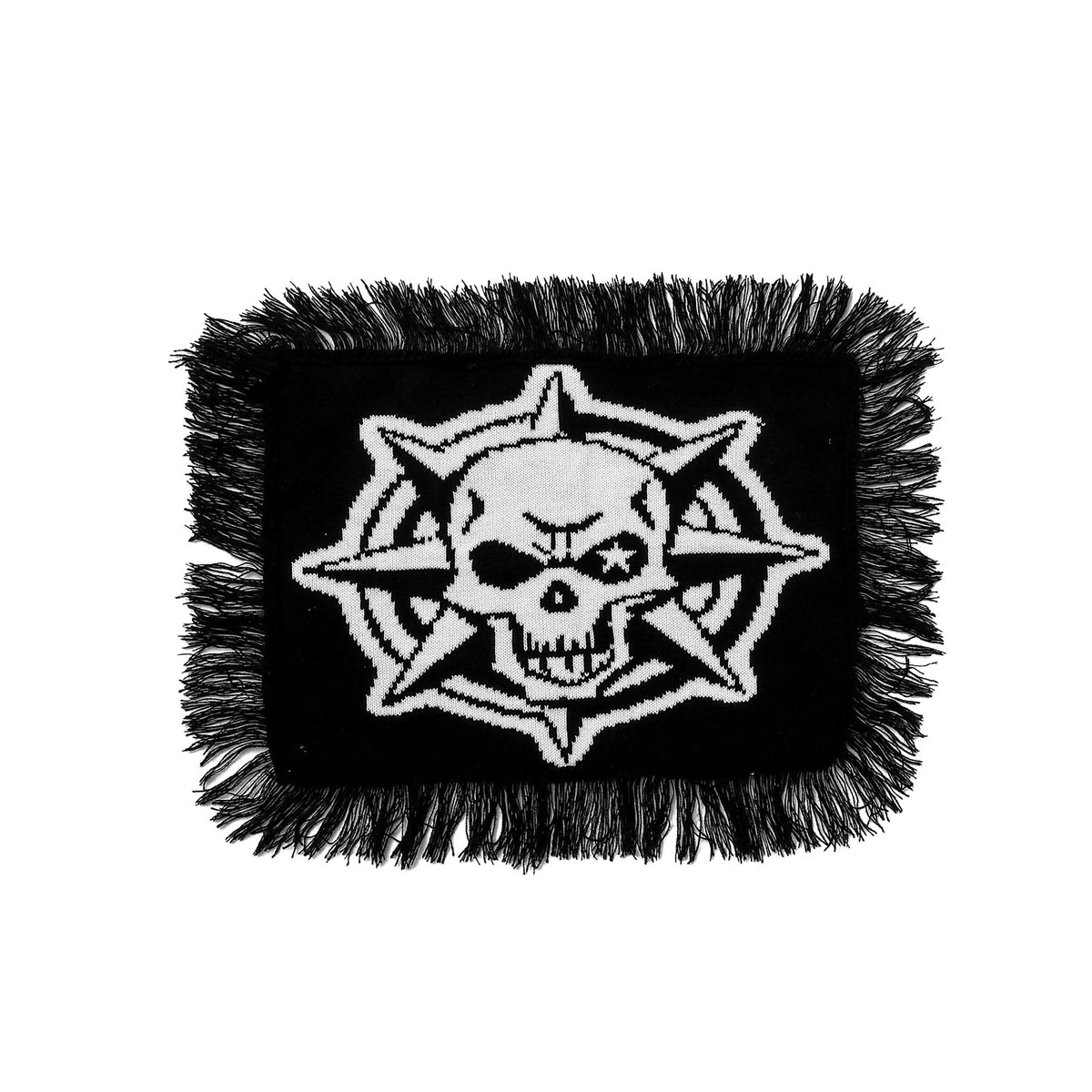 THEMEASHOP™-Halloween meal mat skull knitted black and white two-color table cloth party decoration