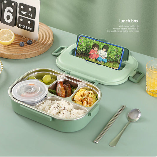 Boîte à lunch isotherme compartimentée en acier inoxydable de qualité alimentaire, compatible micro-ondes