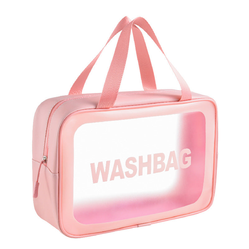 THEMEASHOP™ ÉPICERIE- Trousse de toilette transparente en PU, sac de bain imperméable, trousse de rangement translucide en TPU, trousse cosmétique