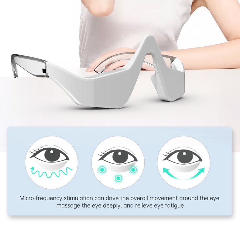 VIRTUAL INSTITUT™ - Appareil de luminothérapie LED rouge, masseur oculaire EMS à micro-courant anti-âge et vibrations 3D pour atténuer les rides et les cernes.