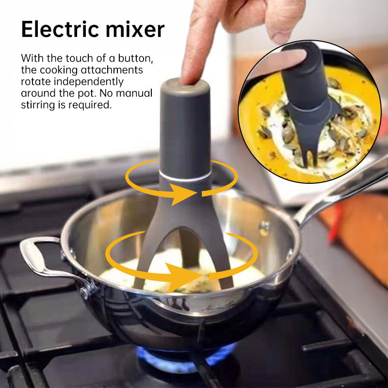 Fouet électrique à piles compatible lave-vaisselle - Batteur à main triangulaire pour mélanger soupes, sauces, œufs et préparer des plats cuisinés rapidement.