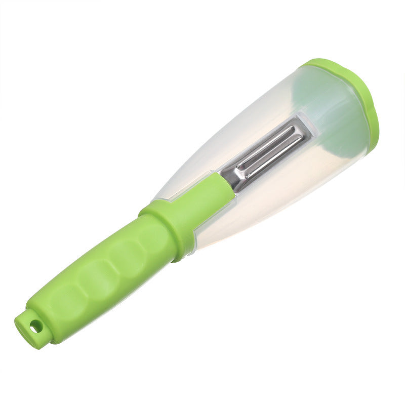 ESTHEMEA HOME- Éplucheur avec poignée, tube de rangement pour éplucher pommes, carottes, concombres, couteau à éplucher multifonctionnel en acier inoxydable