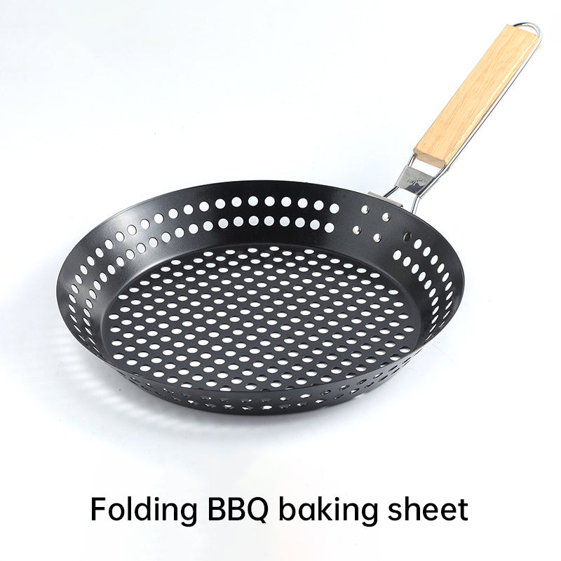 ESTHEMEA HOME- Plaque de cuisson pliable pour légumes de camping, barbecue, panier à barbecue antiadhésif circulaire