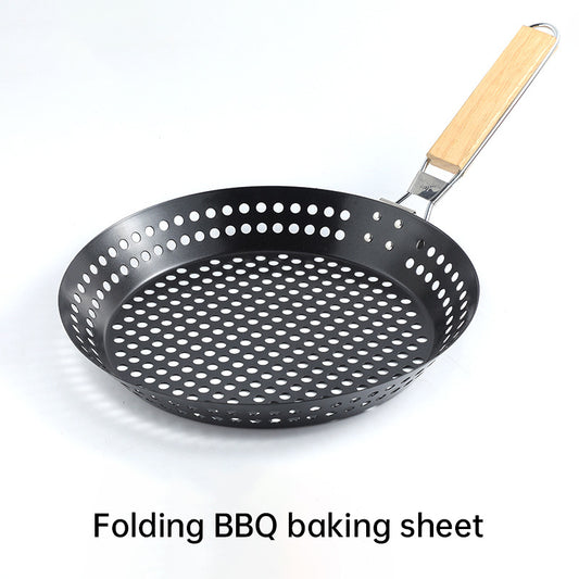 ESTHEMEA HOME- Plaque de cuisson pliable pour légumes de camping, barbecue, panier à barbecue antiadhésif circulaire