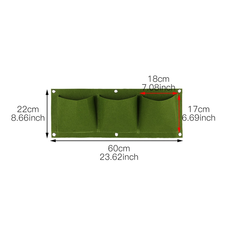 THEMEASHOP™ EXTÉRIEUR- Sacs de plantation muraux 4/9/18/49/72 poches, jardinière verte pour potager vertical, sac de culture pour légumes, fournitures pour la maison