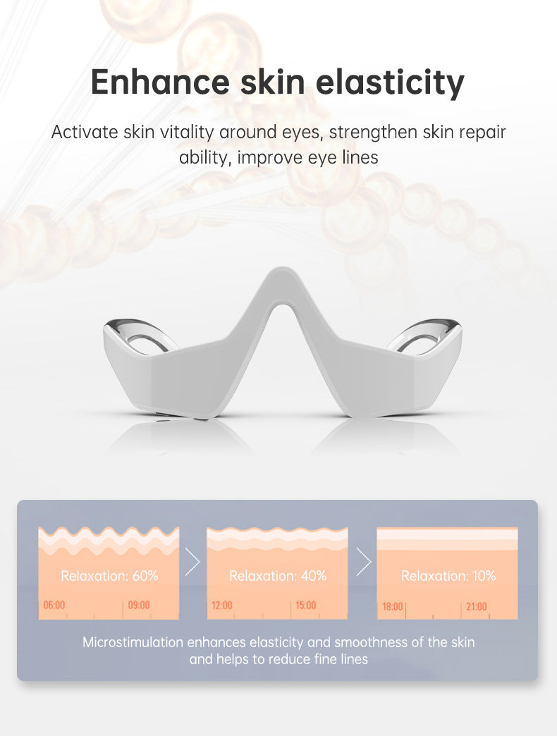 VIRTUAL INSTITUT™ - Appareil de luminothérapie LED rouge, masseur oculaire EMS à micro-courant anti-âge et vibrations 3D pour atténuer les rides et les cernes.
